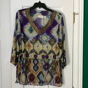 Chico’s Size 2 Sheer Blouse